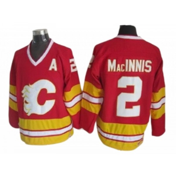 Calgary Flames #2 Al MacInnis Red 1989 Vintage CCM Jersey