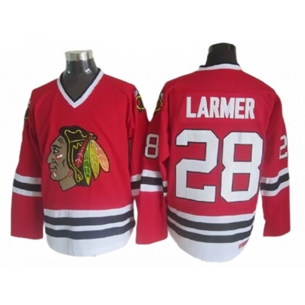 Chicago Blackhawks #28 Steve Larmer Red Vintage CCM Jersey