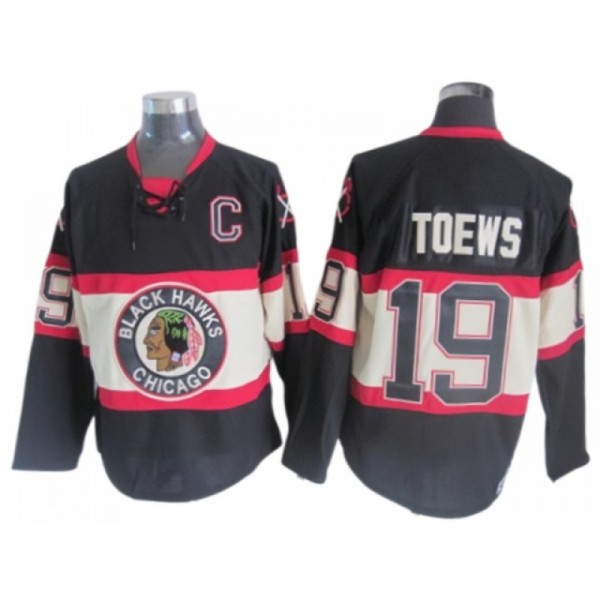 Chicago Blackhawks #19 Jonathan Toews Black 1930's CCM Vintage Jersey