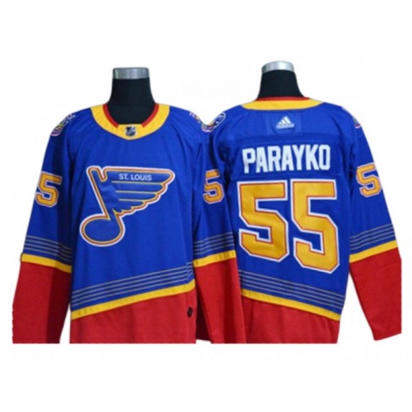 St. Louis Blues #55 Colton Parayko Blue-Red Vintage Jersey