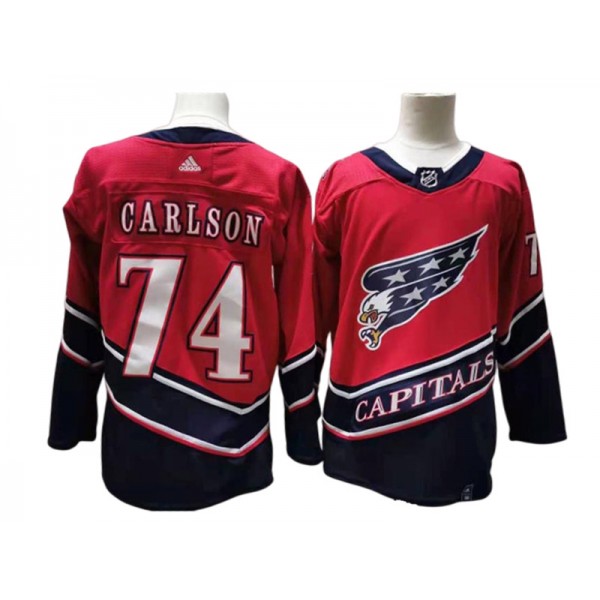 Washington Capitals #74 John Carlson Red 2020/21 Reverse Retro Jersey