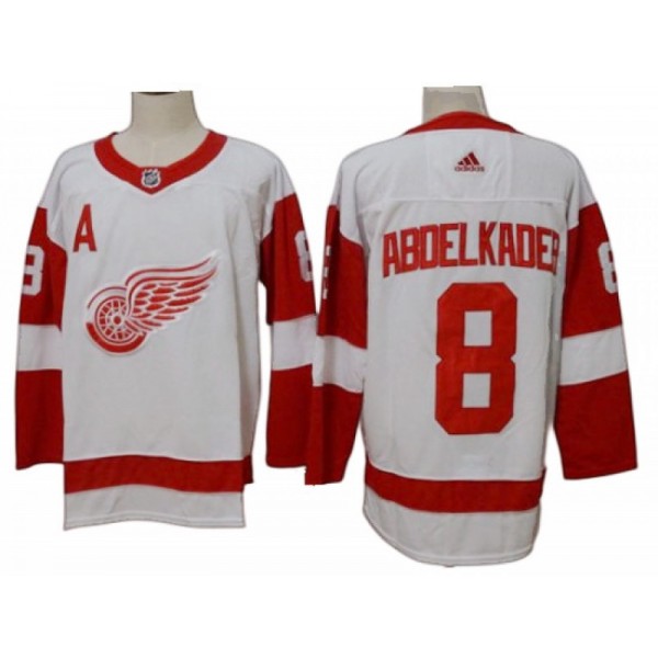 Detroit Red Wings #8 Justin Abdelkader White Away Jersey