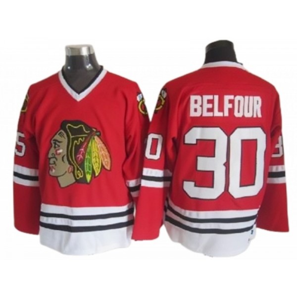 Chicago Blackhawks #30 Ed Belfour Red Vintage CCM Jersey