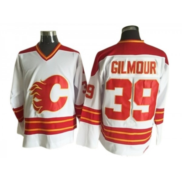 Calgary Flames #39 Doug Gilmour White 1989 Vintage CCM Jersey