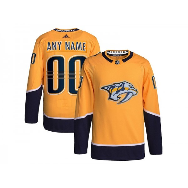 Nashville Predators #00 Gold Home Custom Jersey