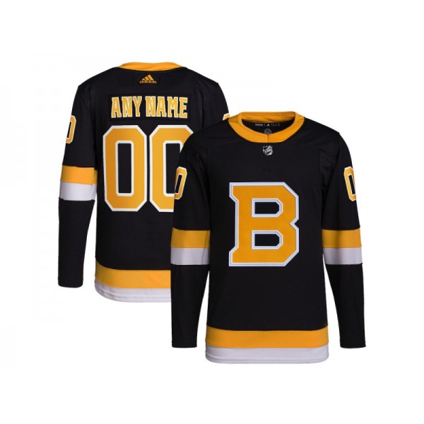 Boston Bruins #00 Black Alternate Custom Jersey