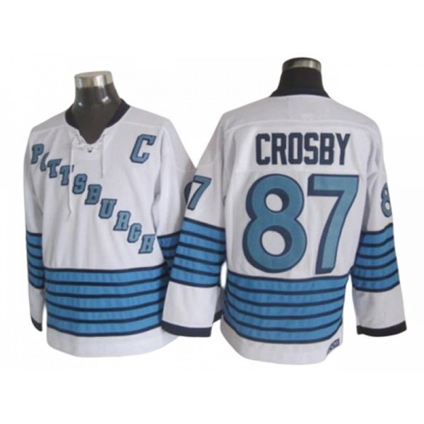 Pittsburgh Penguins #87 Sidney Crosby 1967 Vintage CCM White Jersey