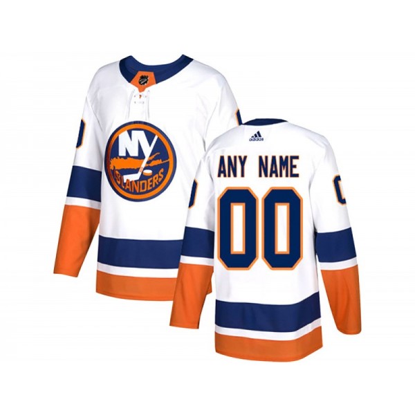 New York Islanders #00 White Away Custom Jersey