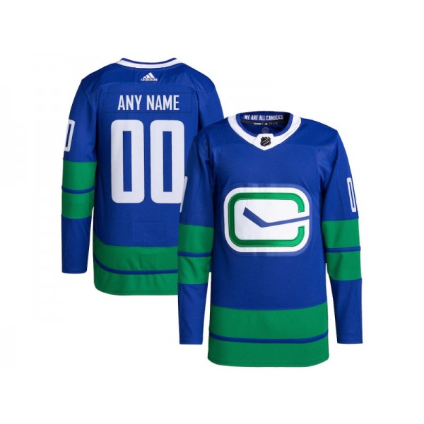 Vancouver Canucks #00 Blue Alternate Custom Jersey