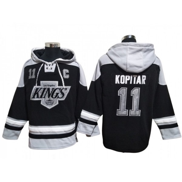 Los Angeles Kings #11 Anze Kopitar Black Pullover Hoodie Jersey