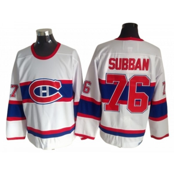 Montreal Canadiens #76 P.K. Subban White 1946 Vintage CCM Jersey