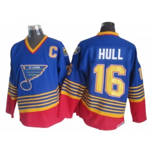 St. Louis Blues #16 Brett Hull 1995 CCM Vintage Blue Jersey