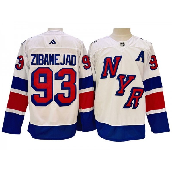 New York Rangers #93 Mika Zibanejad 2024 Stadium Series White Jersey