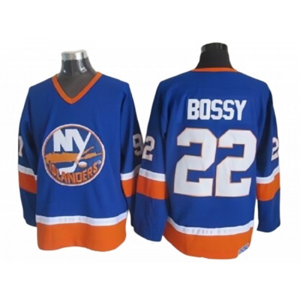 New York Islanders #22 Mike Bossy 1980's CCM Vintage Blue Jersey