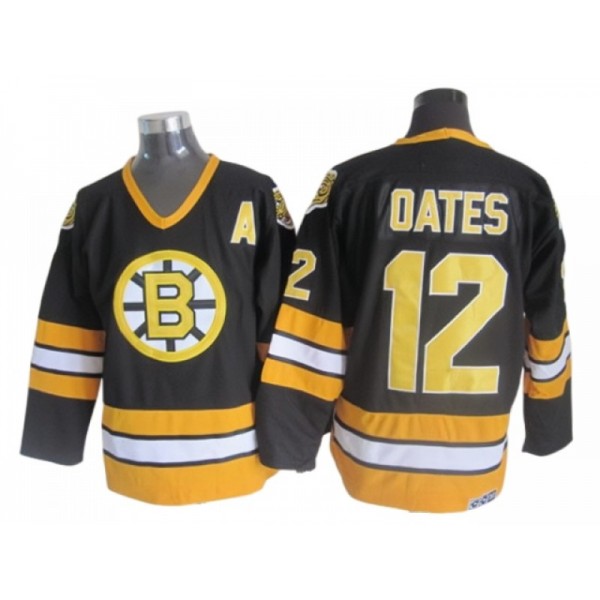 Boston Bruins #12 Adam Oates Black 1970's Vintage CCM Jersey