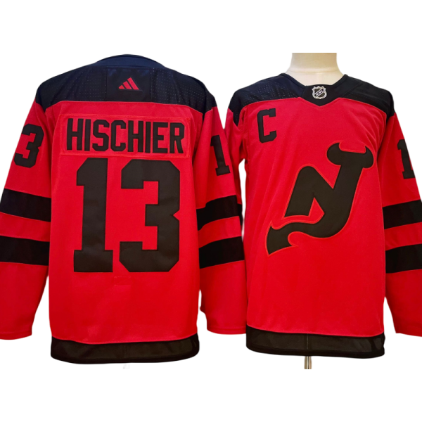 New Jersey Devils #13 Nico Hischier Red 2024 Stadium Series Jersey