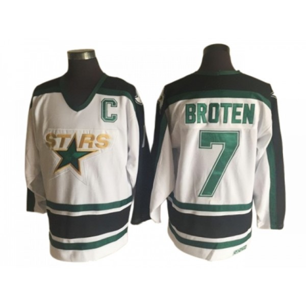 Dallas Stars #7 Neal Broten White 1990's Vintage CCM Jersey