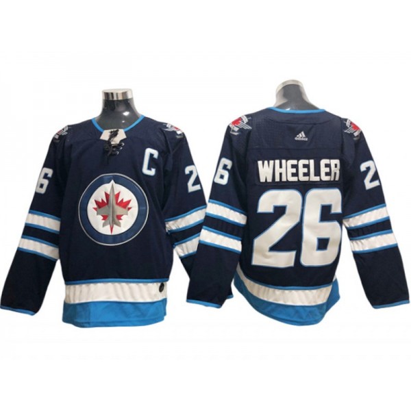 Winnipeg Jets #26 Blake Wheeler Navy Home Jersey