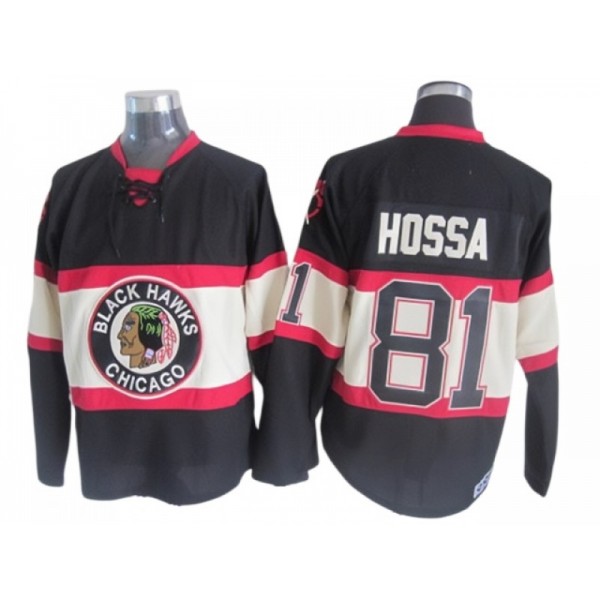 Chicago Blackhawks #81 Marian Hossa Black 1930's CCM Vintage Jersey