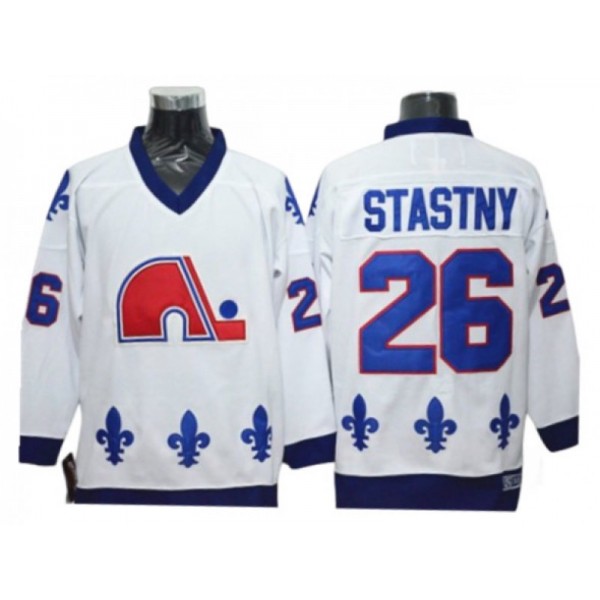 Quebec Nordiques #26 Peter Stastny White Vintage CCM Jersey