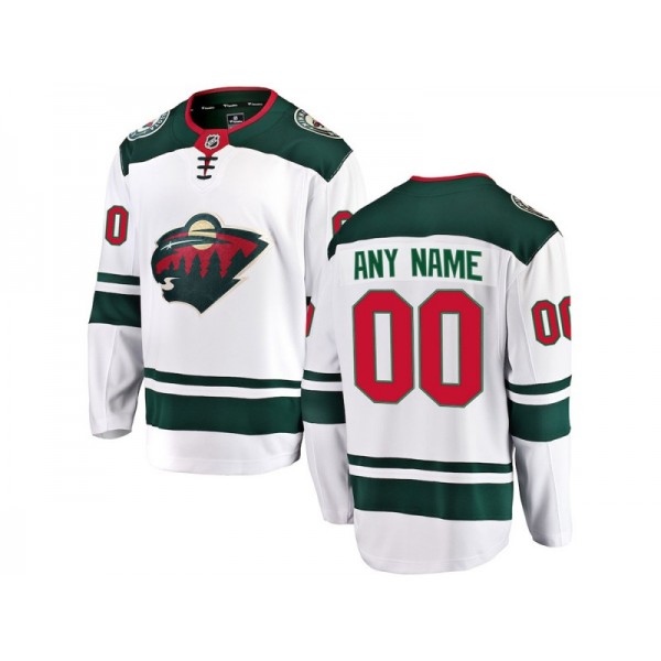 Minnesota Wild #00 White Away Custom Jersey