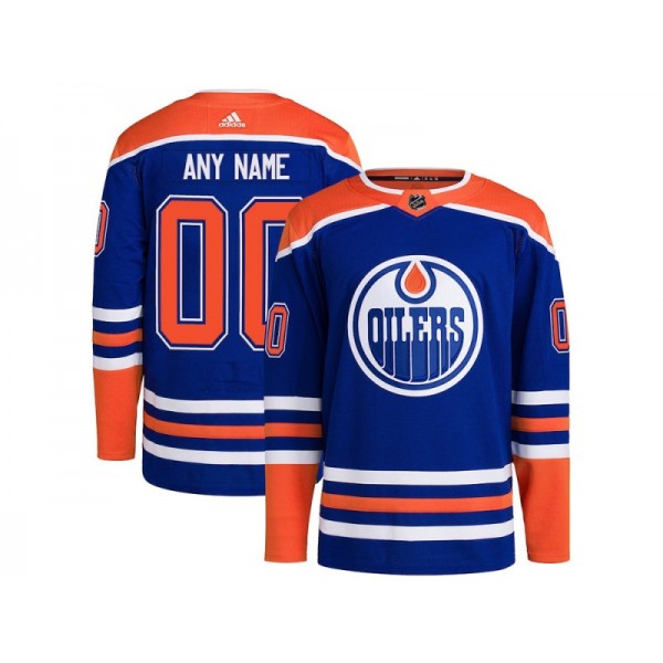 Edmonton Oilers #00 Royal Alternate Custom Jersey