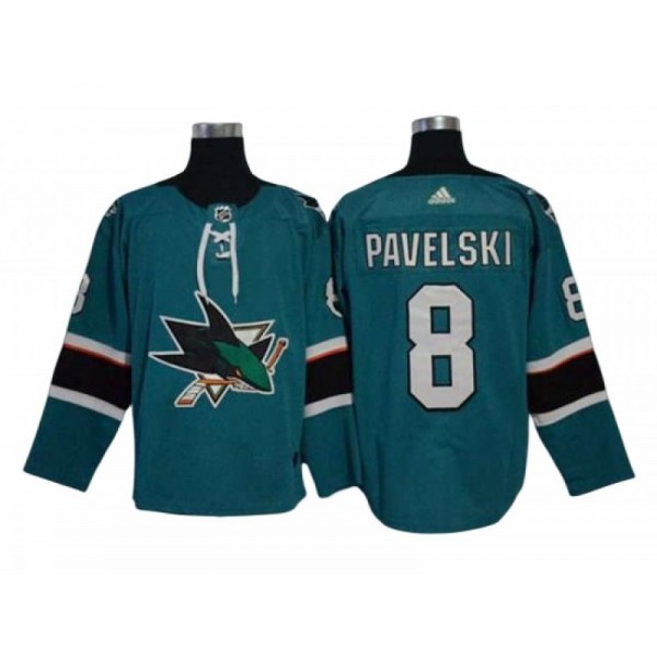 San Jose Sharks #8 Joe Pavelski Teal Home Jersey