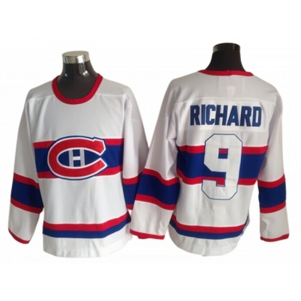 Montreal Canadiens #9 Maurice Richard White 1945 Vintage CCM Jersey