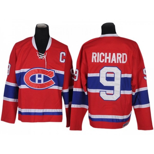 Montreal Canadiens #9 Maurice Richard Vintage CCM Red Jersey