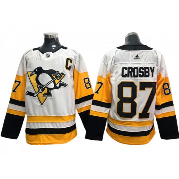 Pittsburgh Penguins #87 Sidney Crosby White Away Jersey