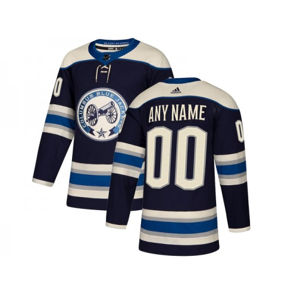 Columbus Blue Jackets #00 Navy Alternate Custom Jersey