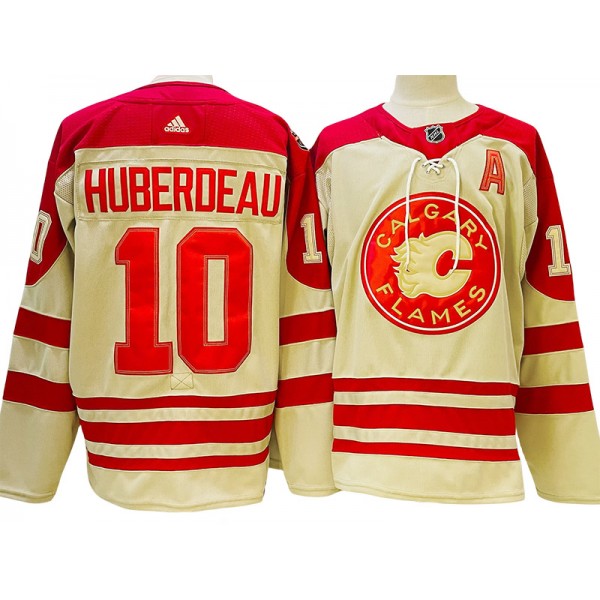 Calgary Flames #10 Jonathan Huberdeau Cream 2023 Heritage Classic Jersey