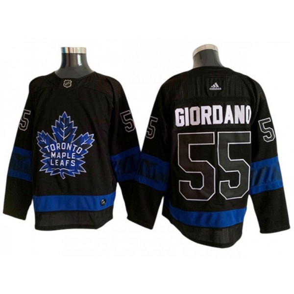 Toronto Maple Leafs #55 Mark Giordano Black Alternate Reversible Jersey