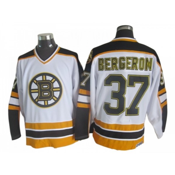 Boston Bruins #37 Patrice Bergeron White 2000's Vintage CCM Jersey