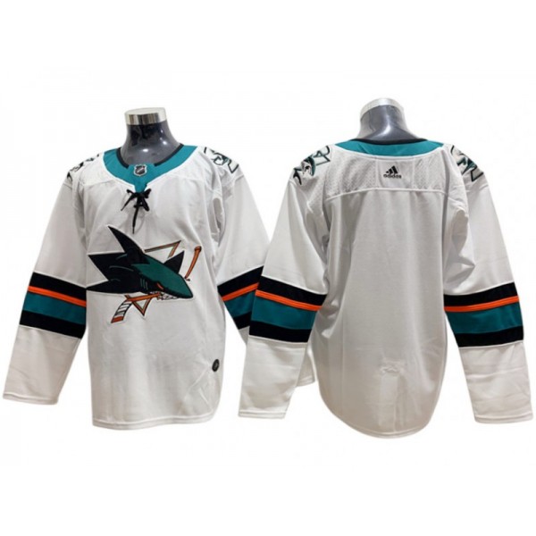 San Jose Sharks Blank White Away Jersey