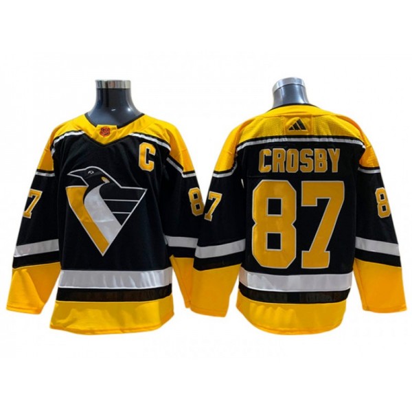 Pittsburgh Penguins #87 Sidney Crosby Black Reverse Retro 2.0 Jersey