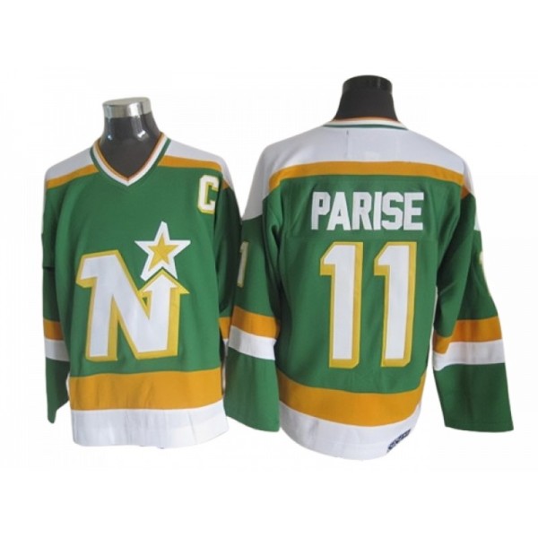 Minnesota North Stars #11 J. P. Parise 1980's CCM Vintage Green Jersey