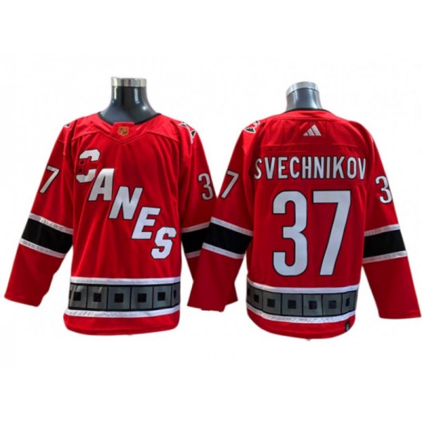 Carolina Hurricanes #37 Andrei Svechnikov Red Reverse Retro 2.0 Jersey