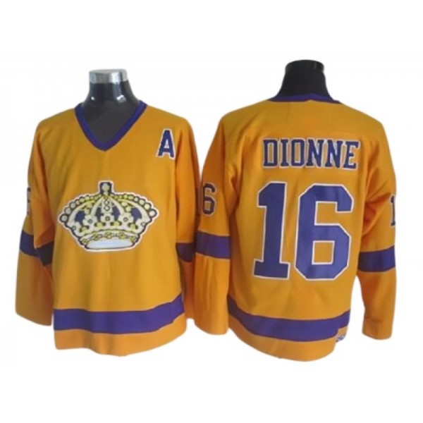 Los Angeles Kings #16 Marcel Dionne Yellow 1970 Vintage CCM Jersey