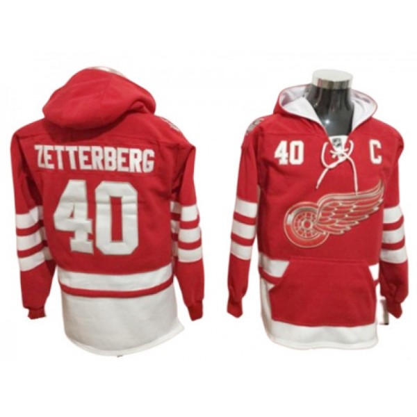 Detroit Red Wings #40 Henrik Zetterberg Hoodie - Red/White