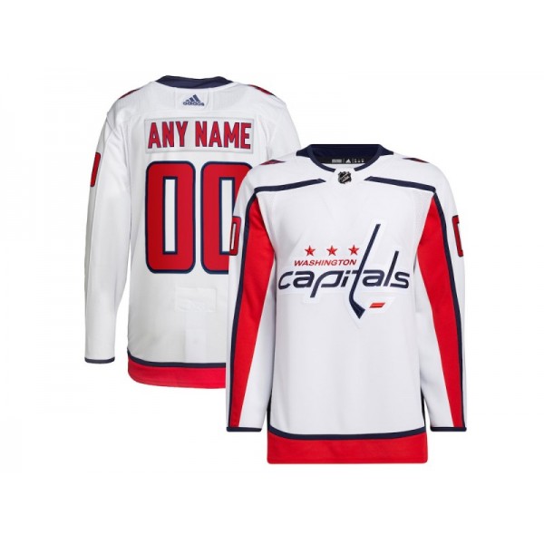 Washington Capitals #00 White Away Custom Jersey