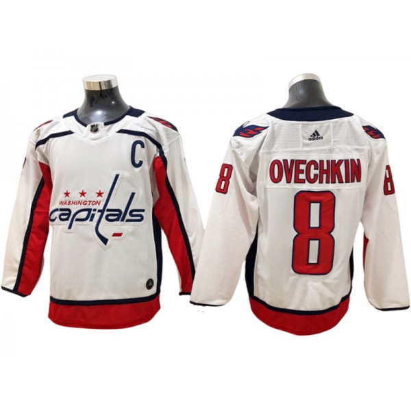 Washington Capitals #8 Alex Ovechkin White Away Jersey