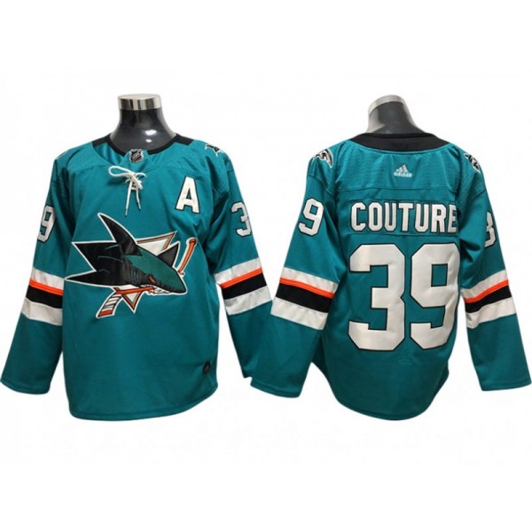 San Jose Sharks #39 Logan Couture Teal Home Jersey