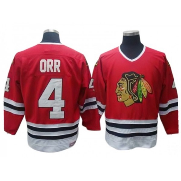 Chicago Blackhawks #4 Bobby Orr Red Vintage CCM Jersey