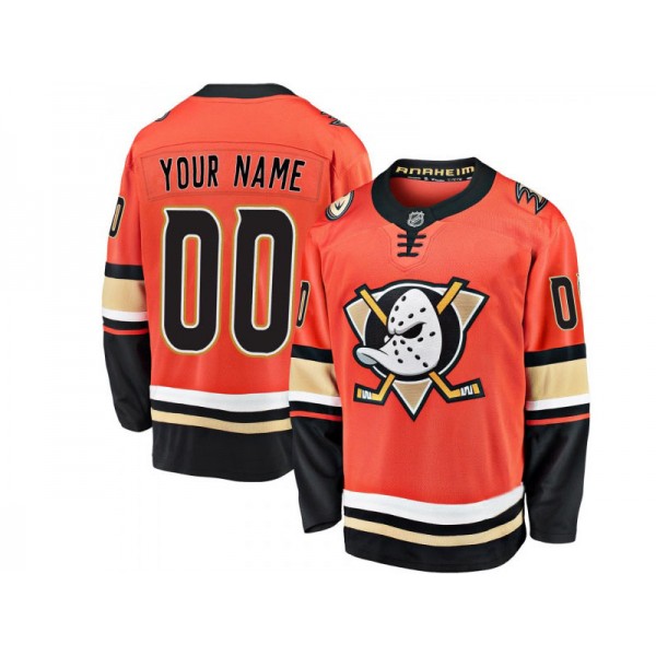 Anaheim Ducks #00 Orange Third Custom Jersey