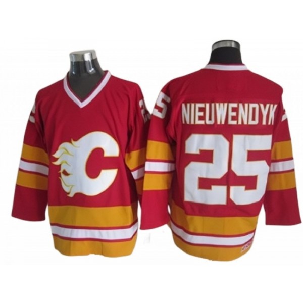 Calgary Flames #25 Joe Nieuwendyk Red 1989 Vintage CCM Jersey