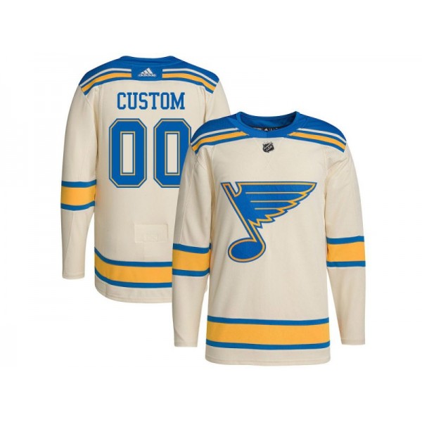 St. Louis Blues #00 Cream 2022 Winter Classic Custom Jersey