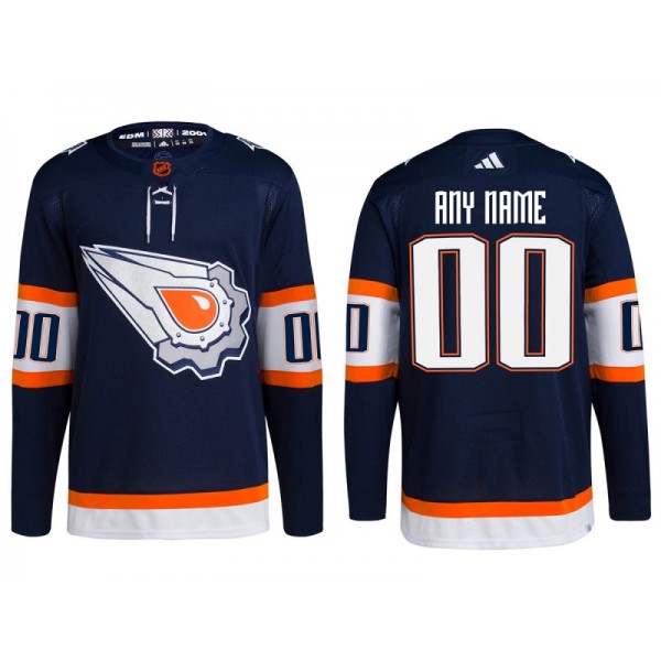 Edmonton Oilers #00 Navy Reverse Retro 2.0 Custom Jersey