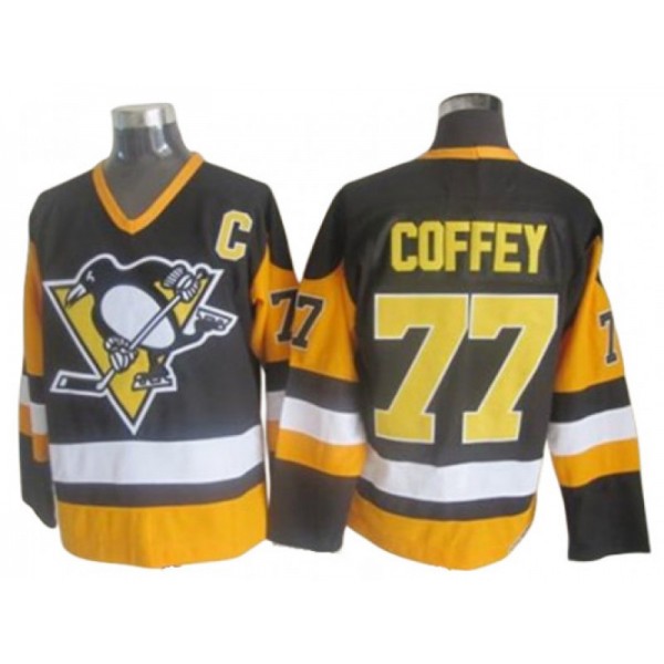 Pittsburgh Penguins #77 Paul Coffey 1992 Vintage CCM Black Jersey