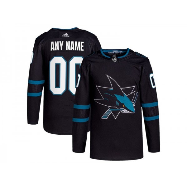 San Jose Sharks #00 Black Alternate Custom Jersey